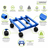 Heavy Duty Metal Plant Trolley with 360° Rotating Wheels