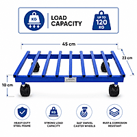 Heavy Duty Metal Plant Trolley with 360° Rotating Wheels